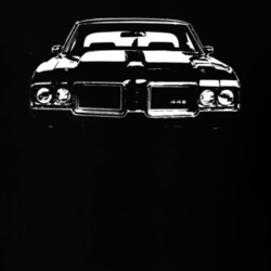1972 Oldsmobile 442 Grill View Dark Color Shirt