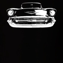 1957 Chevy Classic Grill View Dark Color Shirt
