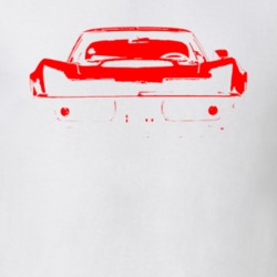 1969 Corvette Stingray Red Graphic on White Tee T Shirt