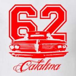 1962 Pontiac Catalina Grill Year Model Name Red Graphic Light Shirt