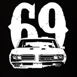 1969 GTO Grill View With Year Dark Shirt