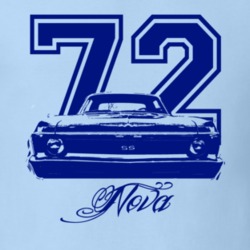 1972 Nova Grill View Year Model Blue Graphic T Shirt