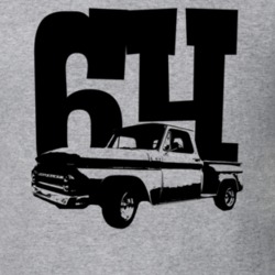 1964 K-10 Stepside Side View With Year Light Color Shirt