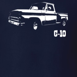 1964 C-10 Stepside Side View With Model Name Dark Shirt