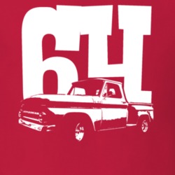 1964 C-10 Stepside Side View With Year Dark Shirt