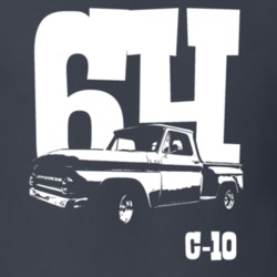1964 C-10 Stepside Side View With Year and Model Dark Shirt