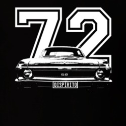 1972 CHEVY NOVA Grill View White Graphic Wth Year  Di Spirito T Shirt