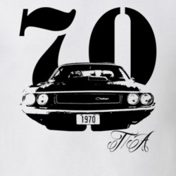 1970 Challenger TA Grill View With Year and TA White Shirt