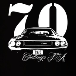 1970 Challenger TA Grill With Model and Year Black T Shirt