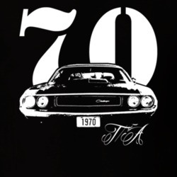 1970 Challenger TA Grill With TA and Year Black T Shirt