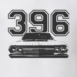 1965_CHEVELLE Grill Black Graphic Engine Size T Shirt