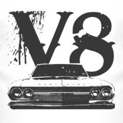 1965 CHEVELLE Grill Black Graphic V8 T Shirt