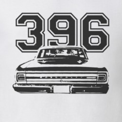 1965 Chevelle Rear Black Graphic Engine Size T Shirt