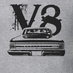 1965 Chevelle Rear Black Graphic V8 T Shirt