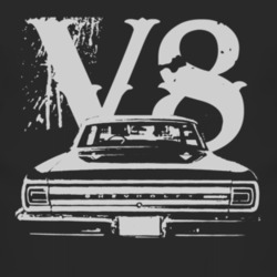 1965 Chevelle Rear White Graphic V8 T Shirt