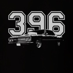 1965 CHEVELLE Side White Graphic Engine Size T Shirt