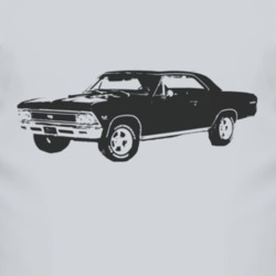 1966 Chevy Chevelle Side Black Graphic T Shirt