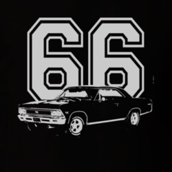 1966 Chevy Chevelle Side White Graphic Year T Shirt