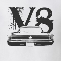 1967 Chevy Chevelle Rear Black Graphic V8 T Shirt