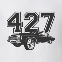 1969 CHEVY CAPRICE Side Black Graphic Engine Size T Shirt