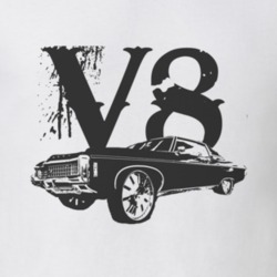 1969 CHEVY CAPRICE Side Black Graphic V8 T Shirt