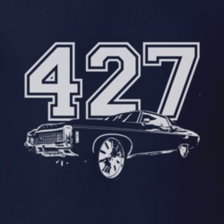 1969_CHEVY_CAPRICE_Side_White_Graphic_Engine Size T Shirt