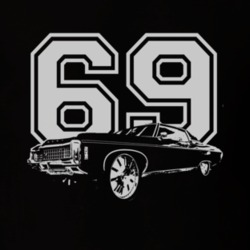 1969 CHEVY CAPRICE Side White Graphic Year T Shirt