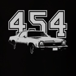 1973 Chevelle Side White Graphic Engine Size T Shirt