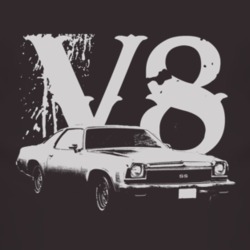 1973 Chevelle Side White Graphic V8 T Shirt