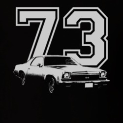 1973 Chevelle Side White Graphic Year T Shirt