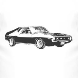 1974 AMC_JAVELIN Side Black Graphic T Shirt
