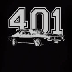 1974 AMC JAVELIN Side White Graphic Engine Size T Shirt