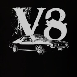 1974 AMC JAVELIN Side White Graphic V8 T Shirt