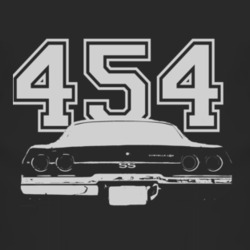 1973 CHEVELLE Rear White Graphic Engine Size T Shirt