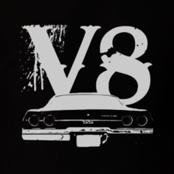 1973_CHEVELLE_Rear_White_Graphic_V8 T Shirt
