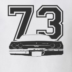 1973 CHEVELLE Rear Black Graphic Year T Shirt