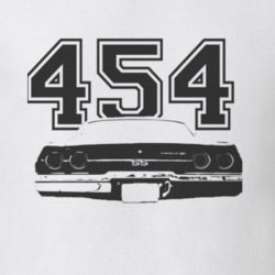 1973 CHEVELLE Rear Black Graphic Engine Size T Shirt