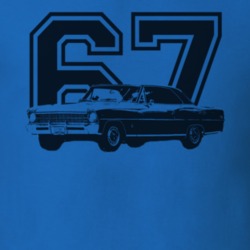 1967 Nova Faded Look Side View With Year Black Graphic Royal Blue Shir