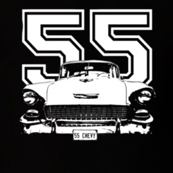 1955 Chevy Grill Year White Graphic T Shirt