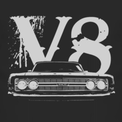 1969 Fairlane Grill White Graphic V8 T Shirt