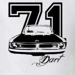 1971 Dodge Dart Grill View Year Model Black Graphic T Shirt