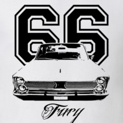 1966 Fury Grill View Year Model Black Graphic Light Color Shirt