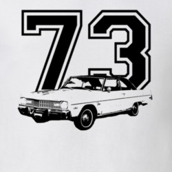 1973 Dodge Swinger Side View Year Black Graphic Light Color Shirt