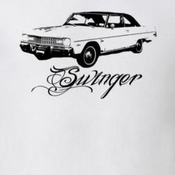 1973 Dodge Swinger Side View Model Black Graphic Light Color Shirt