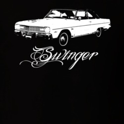 1973 Dodge Dart Swinger Side View Model Name White Graphic Dark Color 