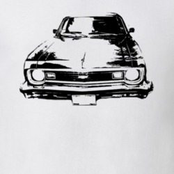 1974 Chevy Nova Grill View Black Graphic Light Color Shirt