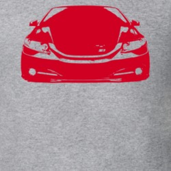 2013 Civic Full Grill View Red Graphic T Shirt