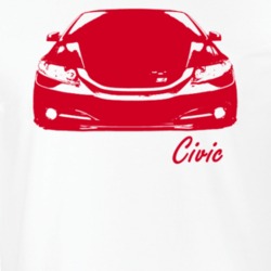 2013 Civic Grill View With Model Name Light Color T Shirt