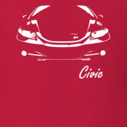 2013 Civic Grill View With Model Name Dark T Shirt