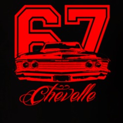 1967 Chevelle Grill View Year Model Red Graphic T Shirt